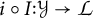i circle I colon y maps to script L