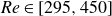 italic Re element of left bracket 295 comma 450 right bracket