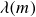 lamda left parenthesis m right parenthesis