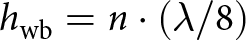hwb equals n dot left parenthesis lamda slash 8 right parenthesis
