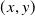 left parenthesis x comma y right parenthesis