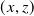 left parenthesis x comma z right parenthesis