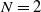 upper N equals 2