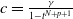 c equals StartFraction gamma Over 1 minus t Superscript upper N plus p plus 1 Baseline EndFraction