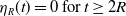 eta Subscript upper R Baseline left parenthesis t right parenthesis equals 0 normal f normal o normal r t greater than or equals 2 upper R