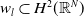 w Subscript l Baseline subset of upper H squared left parenthesis double struck upper R Superscript upper N Baseline right parenthesis
