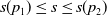 s left parenthesis p 1 right parenthesis less than or equals s less than or equals s left parenthesis p 2 right parenthesis