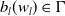b Subscript l Baseline left parenthesis w Subscript l Baseline right parenthesis element of normal upper Gamma