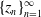 left brace z Subscript n Baseline right brace Subscript n equals 1 Superscript normal infinity