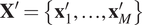 upper X prime equals x 1 prime ellipsis xM prime