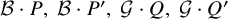 script upper B dot upper P comma script upper B dot upper P Superscript prime Baseline comma script upper G dot upper Q comma script upper G dot upper Q prime