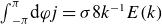 integral Subscript negative pi Superscript pi Baseline normal d phi j equals sigma Baseline 8 k Superscript negative 1 Baseline upper E left parenthesis k right parenthesis