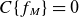 upper C left brace f Subscript upper M Baseline right brace equals 0