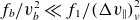 f Subscript b Baseline divided by v Subscript b Superscript 2 Baseline much less than f 1 divided by left parenthesis normal upper Delta v Subscript double vertical bar Baseline right parenthesis Subscript nu Superscript 2