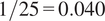 1 slash 25 equals 0.040