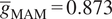 g bar MAM equals 0.873