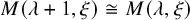 upper M left parenthesis lamda plus 1 comma xi right parenthesis approximately equals upper M left parenthesis lamda comma xi right parenthesis