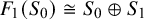 upper F 1 left parenthesis upper S 0 right parenthesis approximately equals upper S 0 circled plus upper S 1