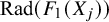 upper R a d left parenthesis upper F 1 left parenthesis upper X Subscript j Baseline right parenthesis right parenthesis