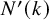 upper N prime left parenthesis k right parenthesis