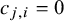 c Subscript j comma i Baseline equals 0
