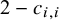 2 minus c Subscript i comma i