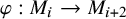 phi colon upper M Subscript i Baseline right arrow upper M Subscript i plus 2 Baseline