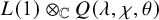 upper L left parenthesis 1 right parenthesis circled times Subscript double struck upper C Baseline upper Q left parenthesis lamda comma chi comma theta right parenthesis