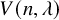 upper V left parenthesis n comma lamda right parenthesis