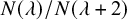 upper N left parenthesis lamda right parenthesis divided by upper N left parenthesis lamda plus 2 right parenthesis