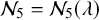 script upper N 5 equals script upper N 5 left parenthesis lamda right parenthesis