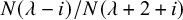 upper N left parenthesis lamda minus i right parenthesis divided by upper N left parenthesis lamda plus 2 plus i right parenthesis