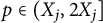p element of left parenthesis upper X Subscript j Baseline comma 2 upper X Subscript j Baseline right bracket