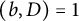 left parenthesis b comma upper D right parenthesis equals 1