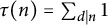 tau left parenthesis n right parenthesis equals sigma summation Underscript d vertical bar n Endscripts 1