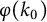 phi left parenthesis k 0 right parenthesis