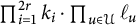product Underscript i equals 1 Overscript 2 r Endscripts k Subscript i dot product Underscript u element of script upper U Endscripts script l Subscript u