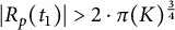 StartAbsoluteValue upper R Subscript p Baseline left parenthesis t 1 right parenthesis EndAbsoluteValue greater than 2 dot pi left parenthesis upper K right parenthesis Superscript three fourths