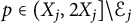 p element of left parenthesis upper X Subscript j Baseline comma 2 upper X Subscript j Baseline right bracket minus script upper E Subscript j