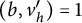 left parenthesis b comma v Subscript h Superscript prime Baseline right parenthesis equals 1
