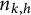 n Subscript k comma h