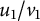 u 1 divided by v 1