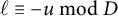 script l identical to minus u mod upper D