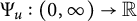 normal upper Psi Subscript u Baseline colon left parenthesis 0 comma infinity right parenthesis right arrow double struck upper R