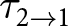 tau 2 right arrow 1