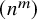left parenthesis n Superscript m Baseline right parenthesis