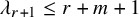 lamda Subscript r plus 1 Baseline less than or equals r plus m plus 1