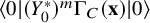 left angle bracket 0 StartAbsoluteValue left parenthesis upper Y 0 Superscript asterisk Baseline right parenthesis Superscript m Baseline normal upper Gamma Subscript upper C Baseline left parenthesis bold x right parenthesis EndAbsoluteValue 0 right angle bracket