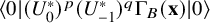 left angle bracket 0 StartAbsoluteValue left parenthesis upper U 0 Superscript asterisk Baseline right parenthesis Superscript p Baseline left parenthesis upper U Subscript negative 1 Superscript asterisk Baseline right parenthesis Superscript q Baseline normal upper Gamma Subscript upper B Baseline left parenthesis bold x right parenthesis EndAbsoluteValue 0 right angle bracket