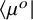 left angle bracket mu Superscript o Baseline vertical bar